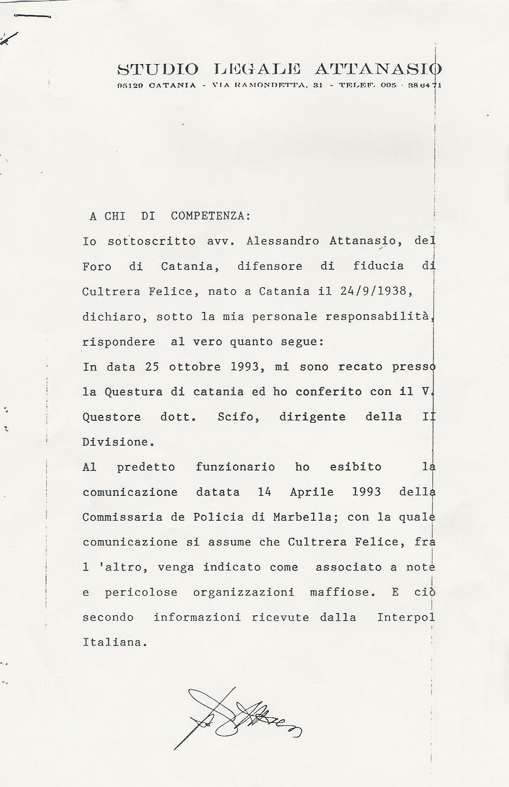 Avvocato Attanasio - Felice Cultrera